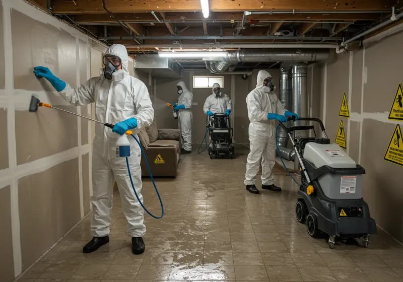 Basement Moisture Removal and Structural Drying process in Edinboro, PA